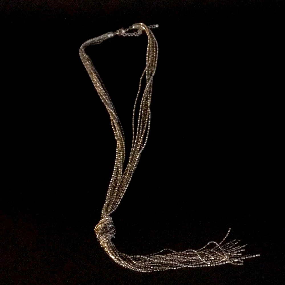 Mixed Metals Tassel Necklace